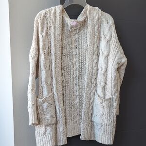 Pink Lily Cable Knit Cardigan Size S